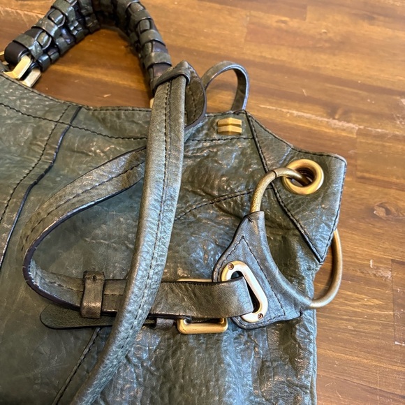 ORYANY Gwen Green Leather Hobo Boho Oversized Tote Shoulder Gypsy Carry All - Picture 10 of 13